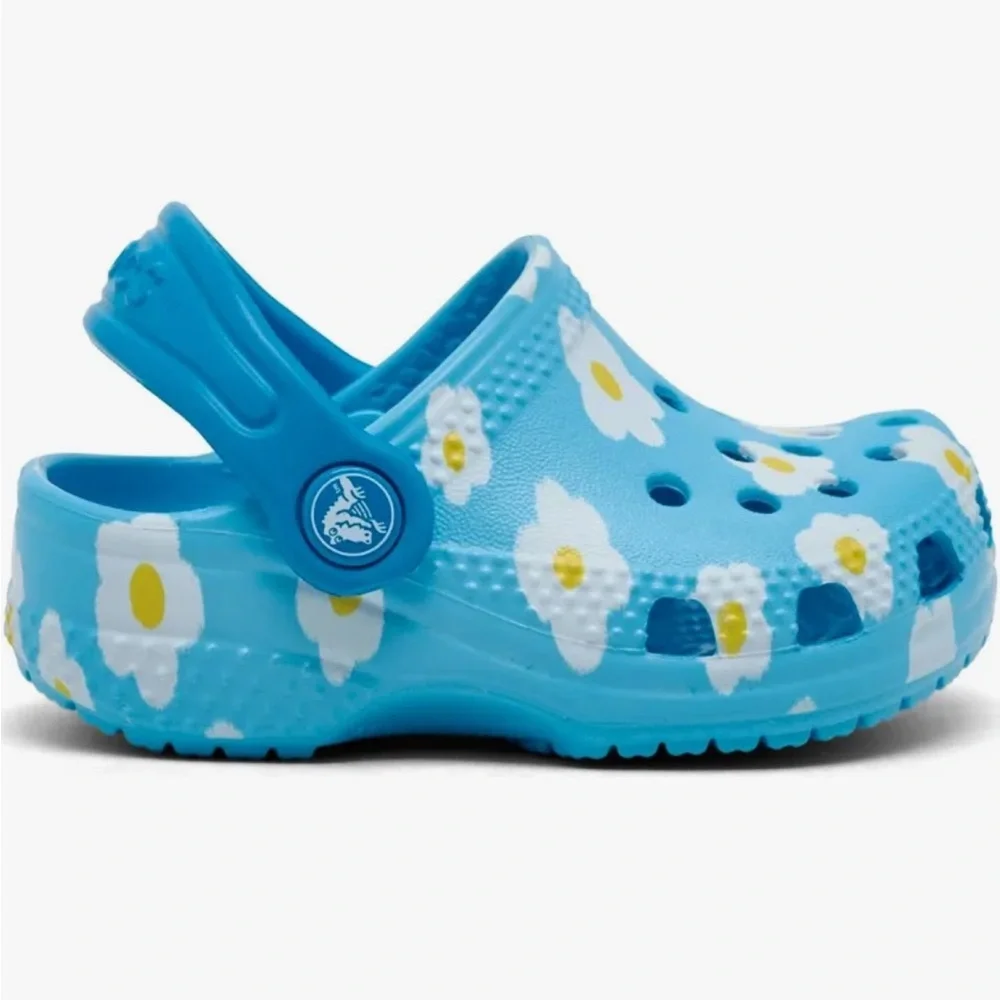 CROCS Kids Light Blue Daisy Classic Clog